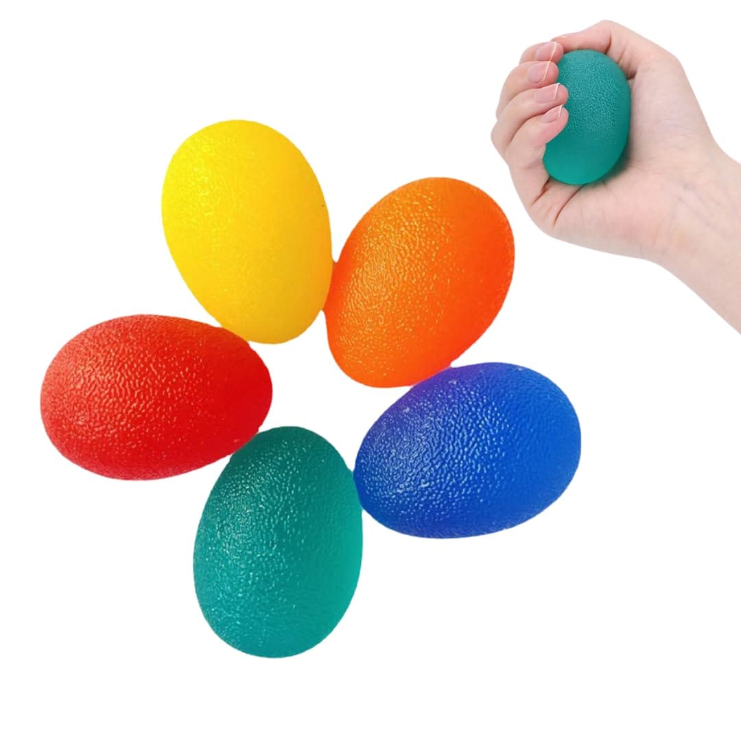 MaT store 握力ボール たまご型 トレーニング ハンドグリップ 握力 筋トレグッズ 5個入り