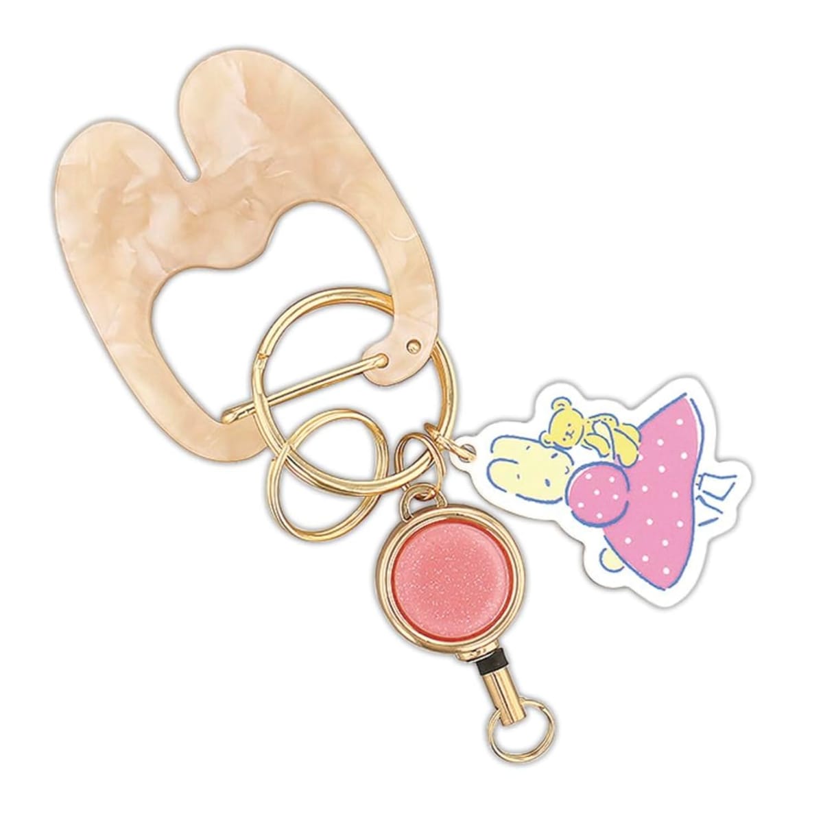 [FLOWERING] 【フラワーリング】 サンリオキャラクターズ＞ リール付きカラビナ マロンクリーム LSR-G0..