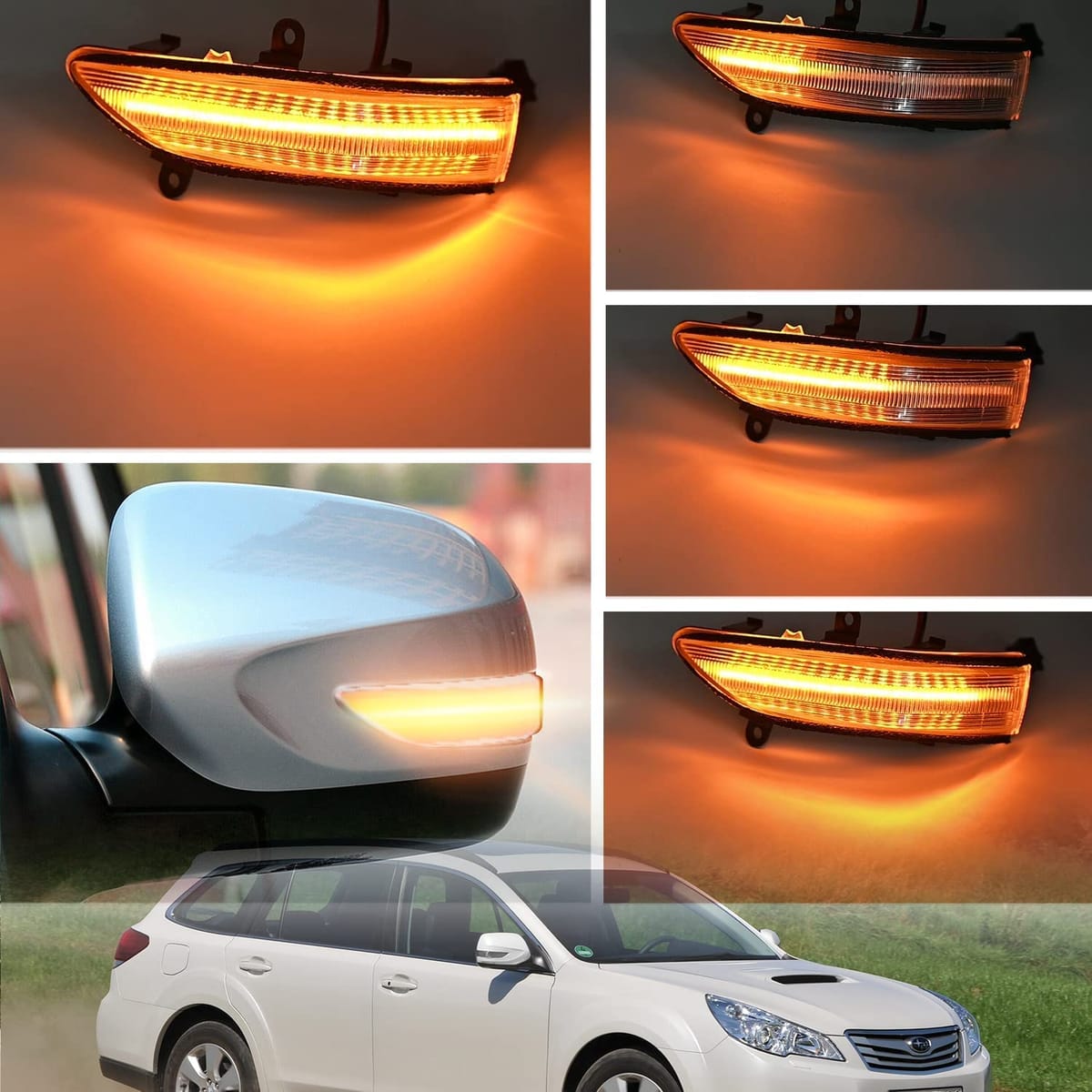 hotimp® スバル 互換品 LED 流れる ドアミラー クリアレンズ 仕様 シーケンシャル ウインカーインプレッサ WRX STI XV アネシス エクシーガ ステラカスタム フォレスター レガシィ 球切れ警告キャンセラー内蔵 2個1組