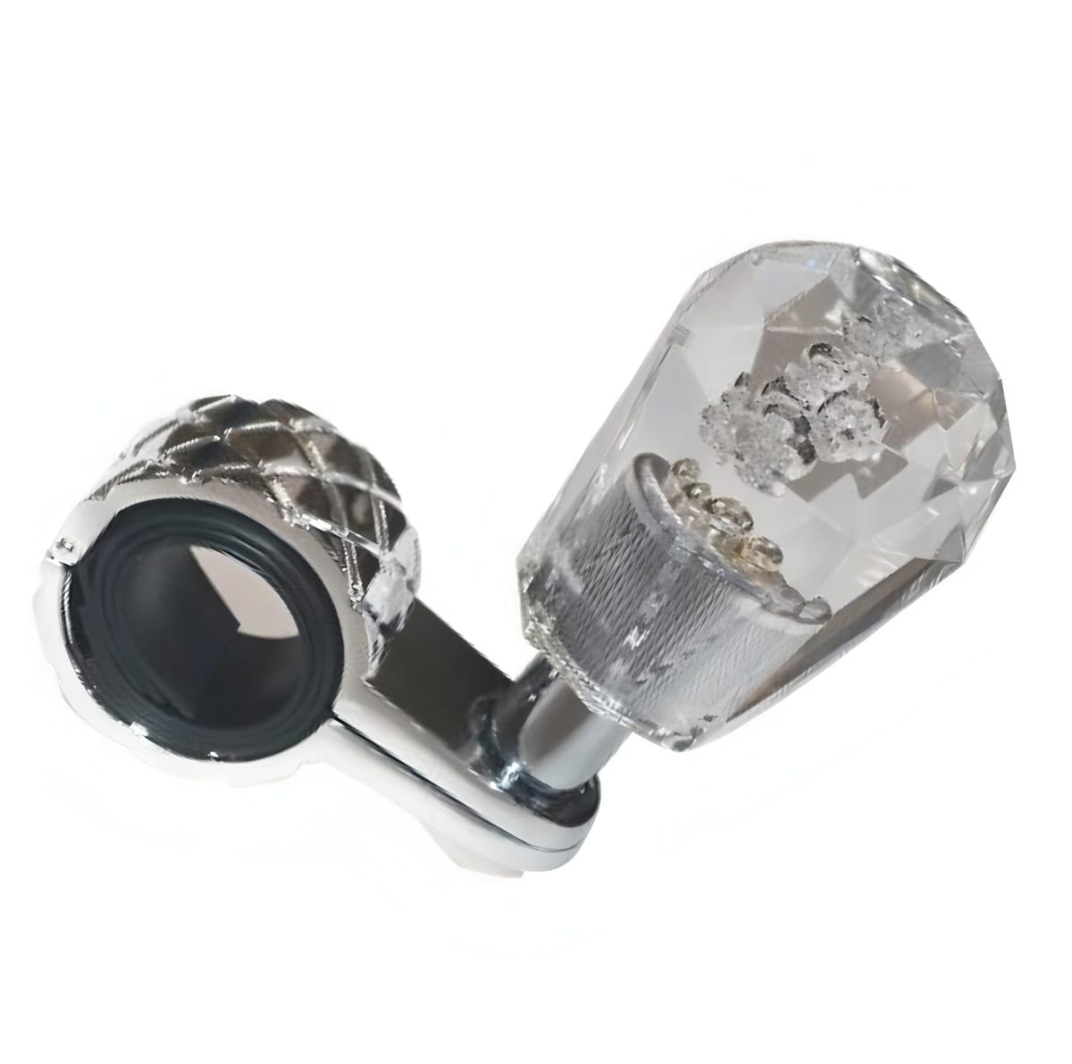 buublu ハンドルスピンナー ステアリングノブ 水中花 クリスタル ホワイト