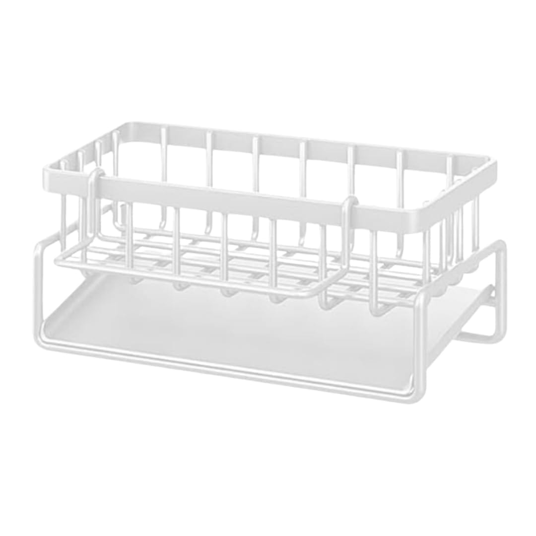 e-na.e-na スポンジラック シンク 置き キッチン ホルダー 軽量 ステンレス 可動式仕切り板付き 洗面所..