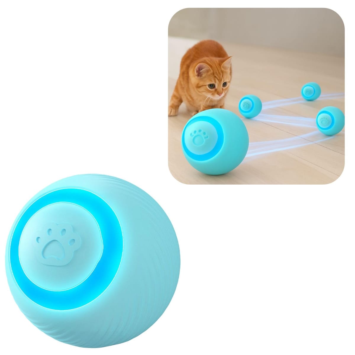 MONOSTORE 猫 おもちゃ 自動 動く ボール ペット USB ストレス解消 猫おもちゃ