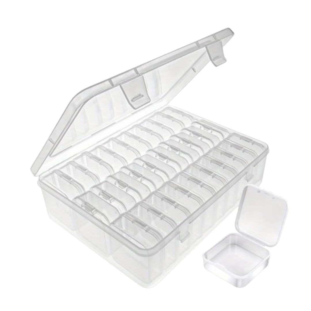 e-na.e-na ビーズケース ネイル 収納 小分け パーツケース 四角型 30個 ビーズオーガナイザーボックス ..