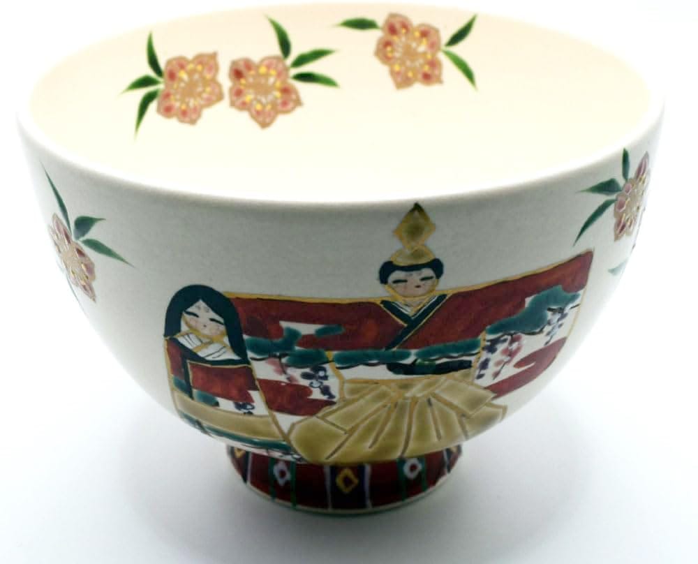 抹茶茶碗 抹茶碗 茶碗 ひな祭り 立雛 桜 水出宗絢作