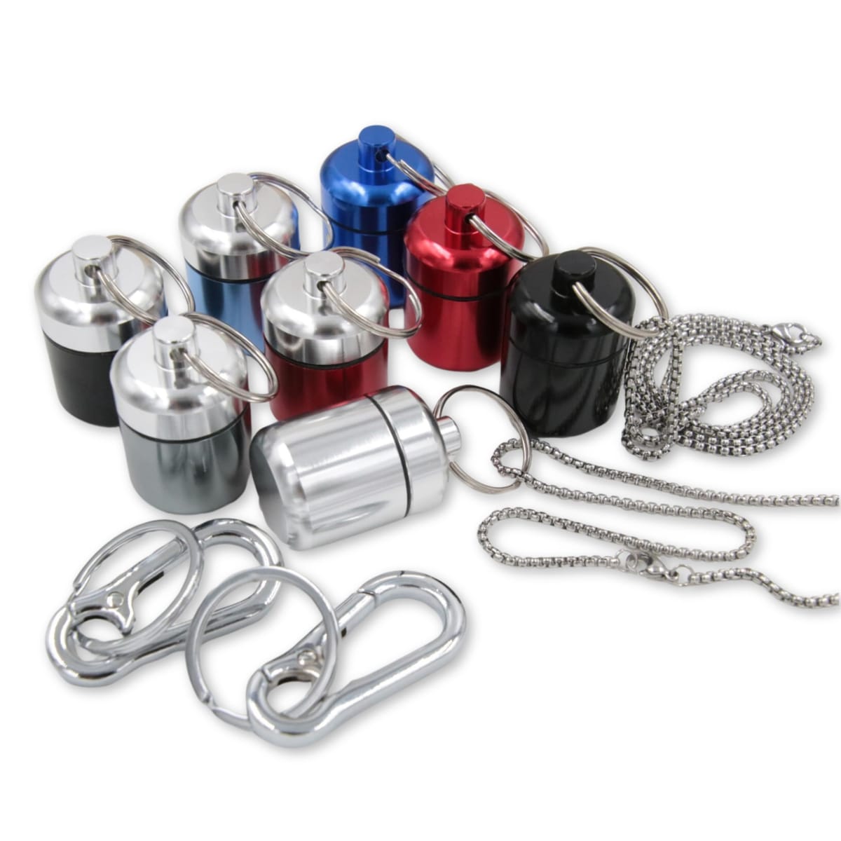 XPデザイン 携帯用 広口 ピルケース ネックレス ペンダント キーホルダー アルミ ステンレス 防水