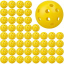 NOELAMOUR 穴あきボール 野球 42mm 50個 練習用 ボール トレーニングボール バッティング トレーニング ゴルフ