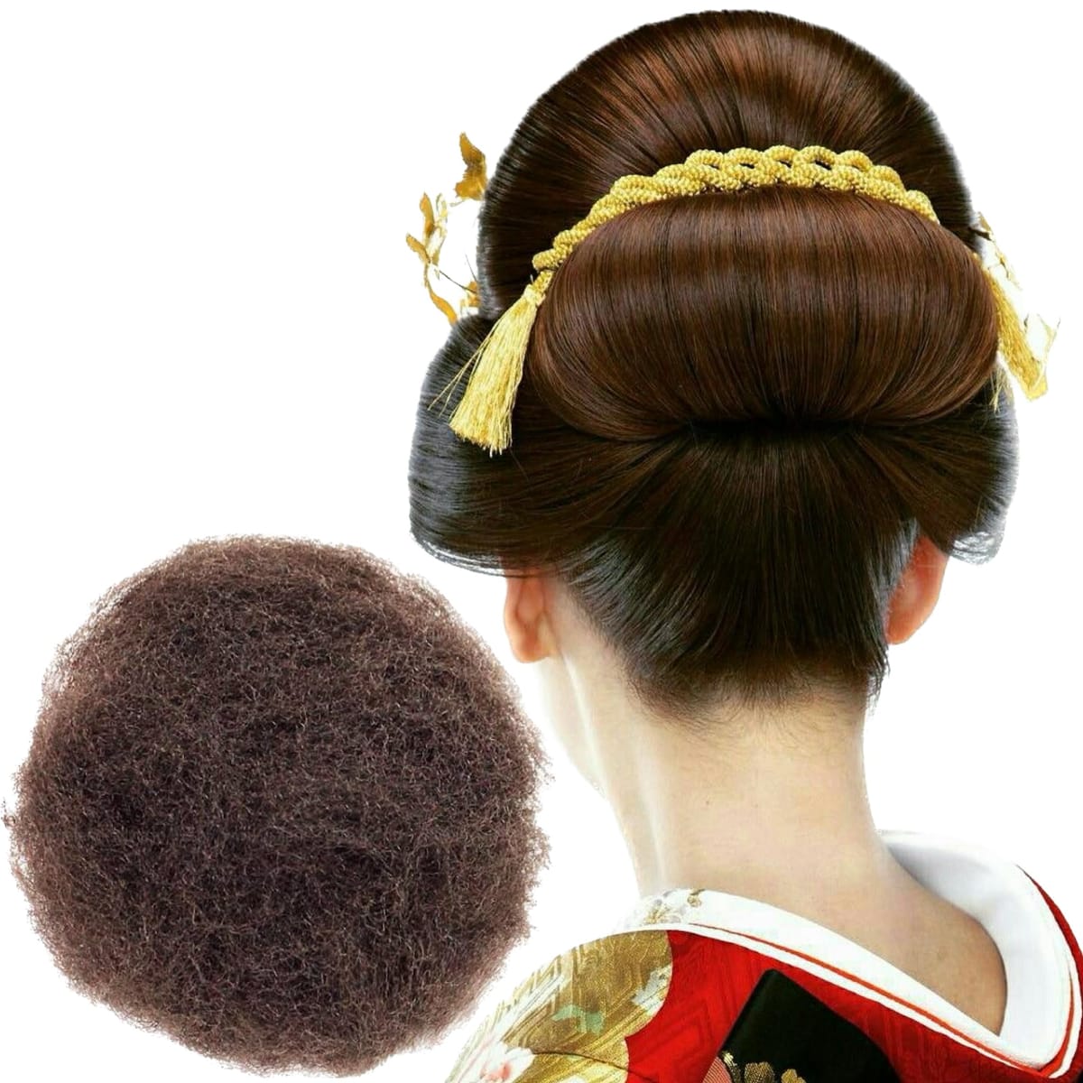 毛たぼでヘアプラス+ 25g ブラック つけ毛 毛綿 すき毛 あんこ 日本髪 和装 ヘアセット ヘアトップ 自然色 カラートップ 髪型簡単ボリュームUP ヘアア...
