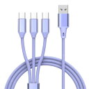 Acid USB Type C 充電 ケーブル 3in1 66W/5A 急速充電 データ転送 1.5M USB-A to タイプC+タイプC+タイプC 3股 3台同時充電 シリコン製 柔らかい 絡まない 断線防止 iPhone 15 /PS5/Sony(2)