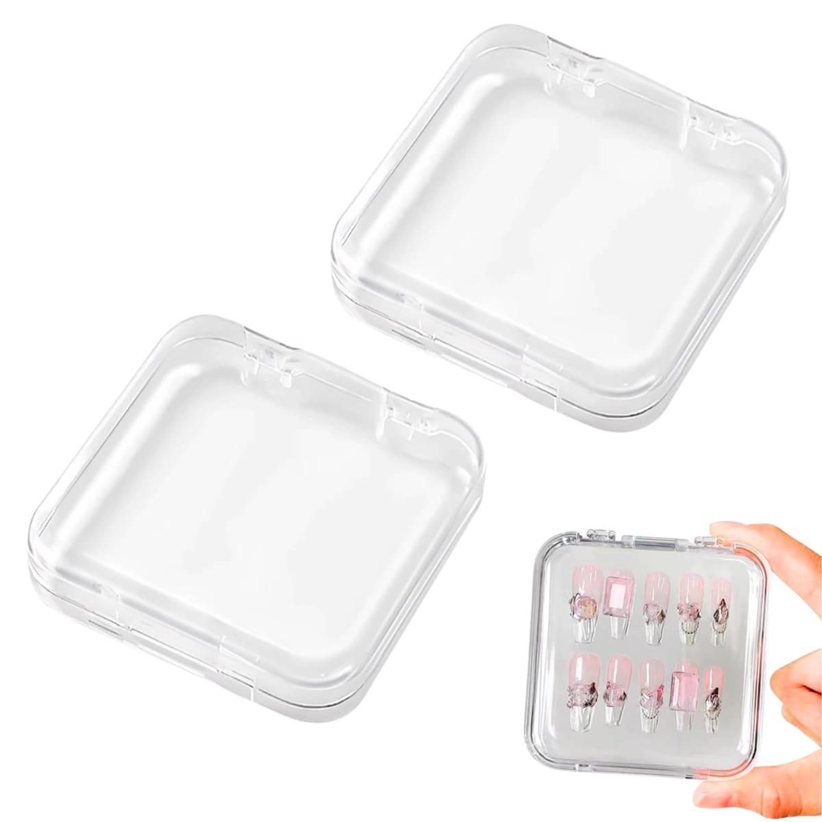 Neutral Zenith ネイルチップ ケース 2個セット 収納 ストレージボックス ディスプレイ つけ爪 家庭用 ..