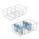 ideamall 冷蔵庫 収納ケース 仕切りケース キッチンストッカー 仕切り付き 2個セット