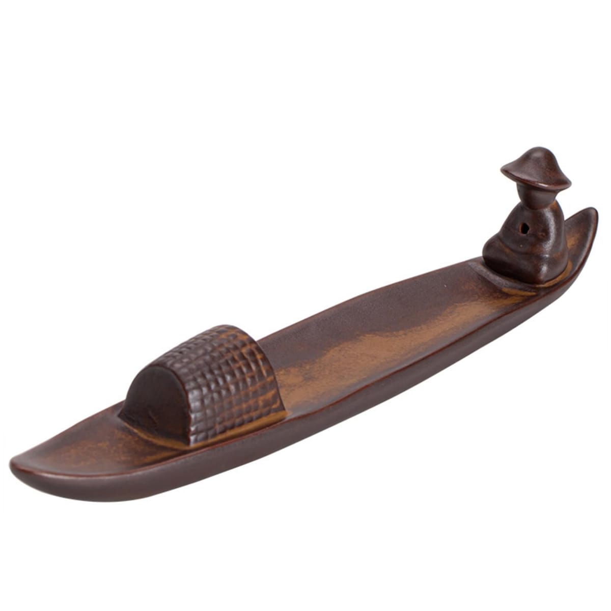 ideamall お香立て 釣り人 かわいい おしゃれ 横置き スタンド 陶器