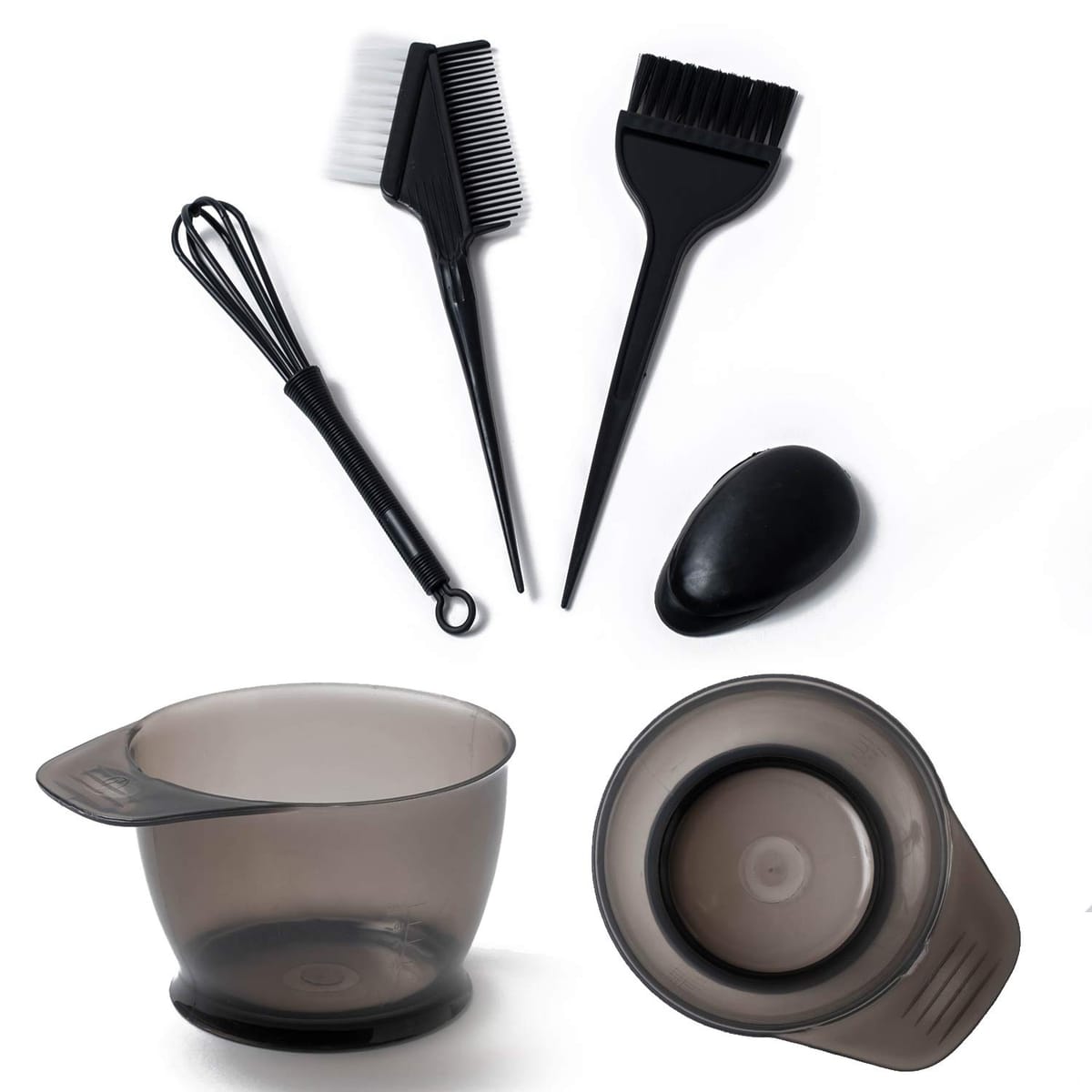 [MKZ] ヘアカラー 道具 セット 【 毛染めブラシ + コーム（ブラシ付） + ホイッパー + カップ + イヤー..