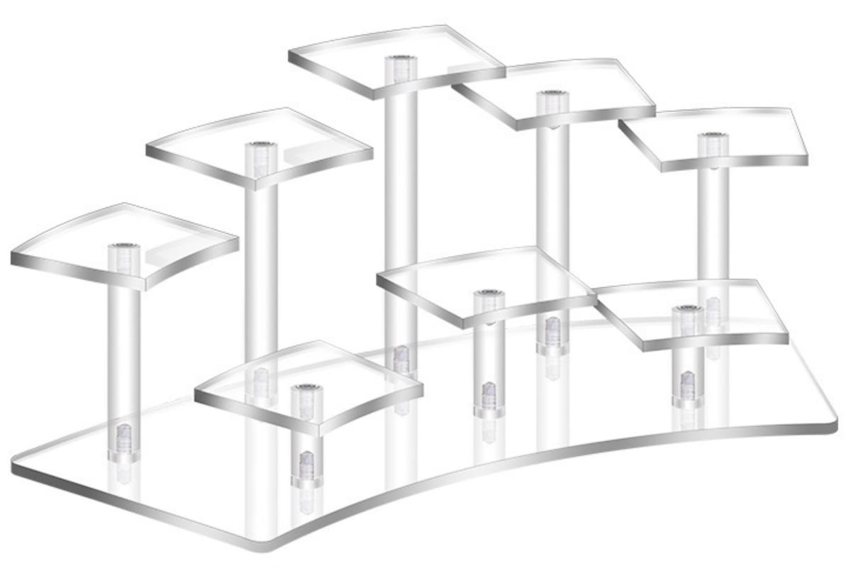 【クローブキューブ】フィギュア 台座 アクリルスタンド 階段 ディスプレイ スタンド コレクション ケ..