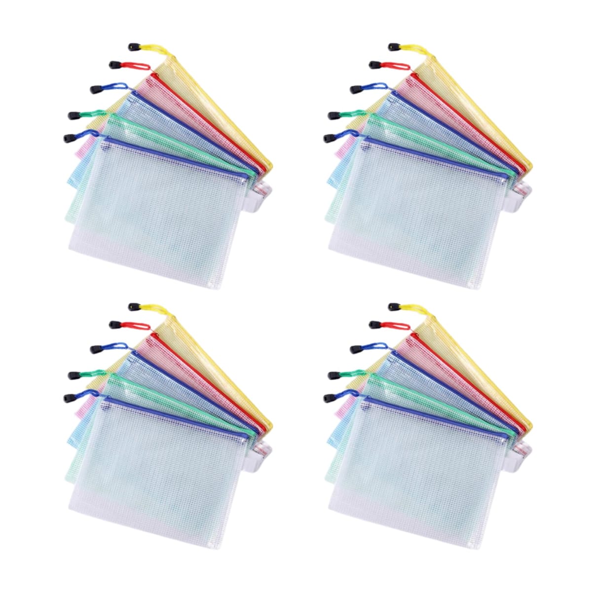 Akaaka ジッパーバッグ 小物収納 メッシュタイプ 仕分け袋 PVC製 B8サイズ 5色20枚セット