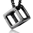 【Ludus Felix】ネックレス メンズ キューブ 立方体 サージカル ステンレス ジュエリーボックス付き ペンダント シルバー メンズネックレス