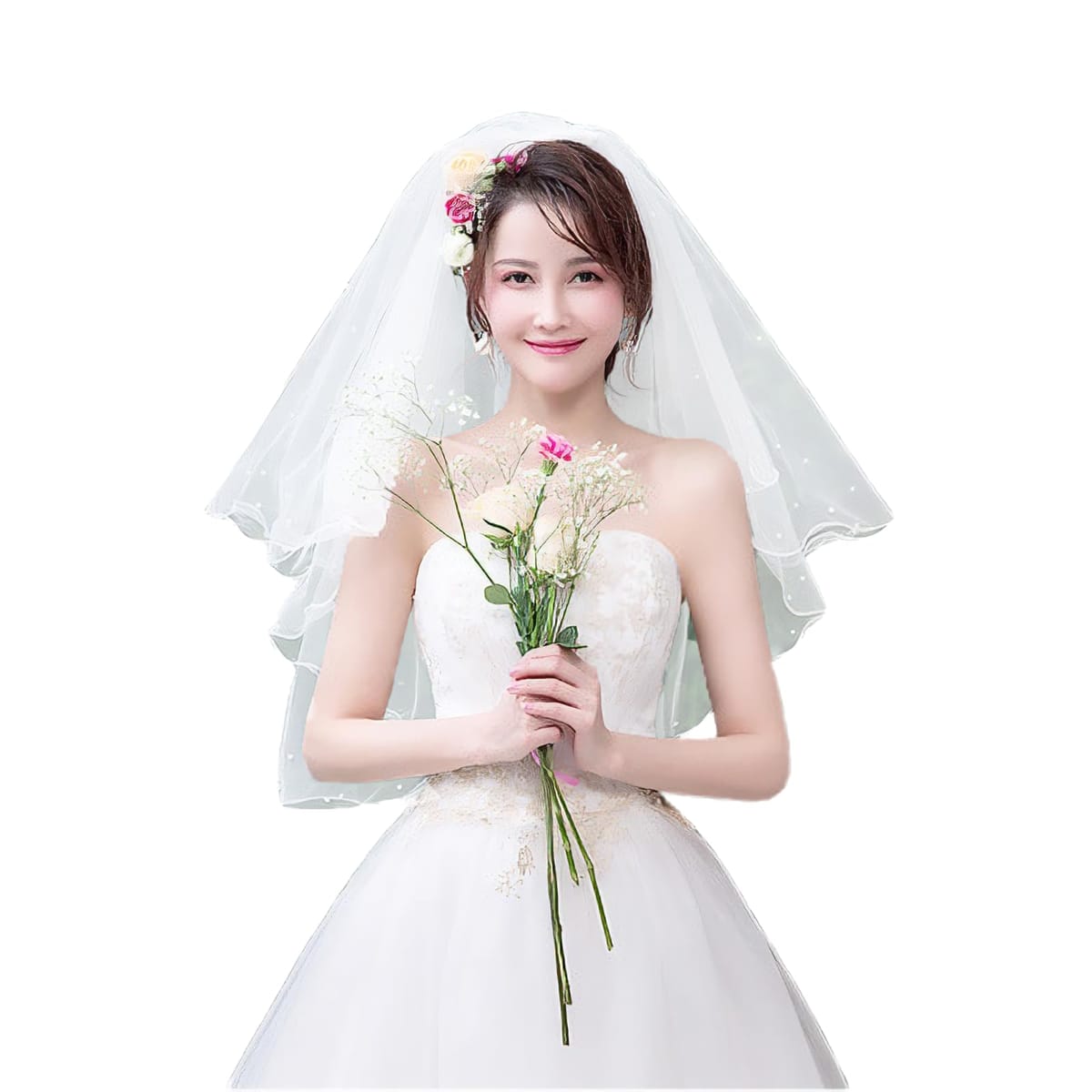 ウエディングベール パーティー 結婚式 ヘッドドレス ウエディングドレス ヴェール 結婚式用 教会挙式 披露宴 髪飾り 前撮り 撮影 花嫁