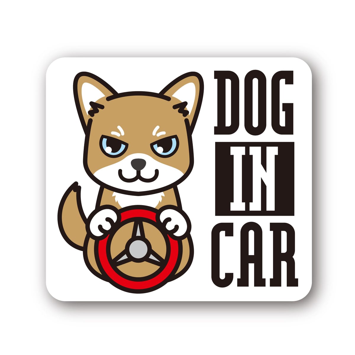 オリジナルデザインストア 【ドッグインカー】 シバイヌ ステッカー シール W90mm×H82.5mm 車 屋外 防水