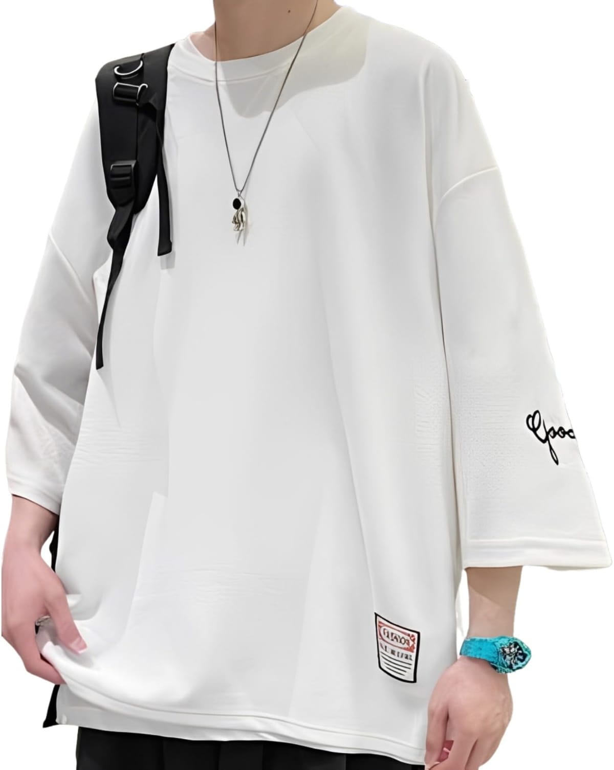 [エンプティオ] キレイめ 涼しい プルオーバー uネック スポーティ ストリート系 ベーシック 部屋着 通気性 ワンポイント アウトドア 半袖 ジャージ 運動 ストリート トレーナー プルオーバー カジュアル カットソー モード系 ルームウェア スウェ(4)