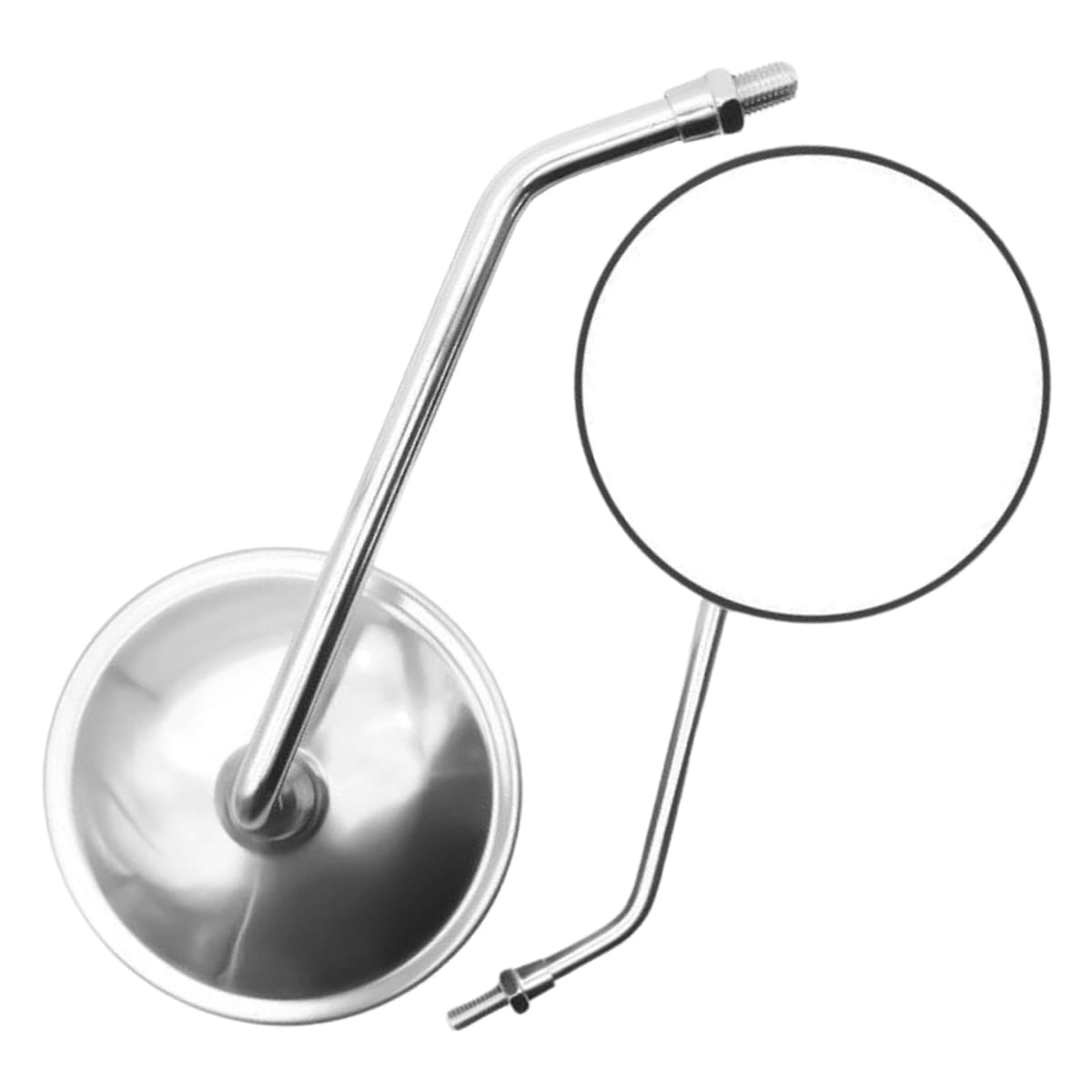 TIGRE BLANC バイク ミラー 丸型 ラウンド ミラー 左右セット 10mm 汎用 カスタム 旧車風 ショート シルバー