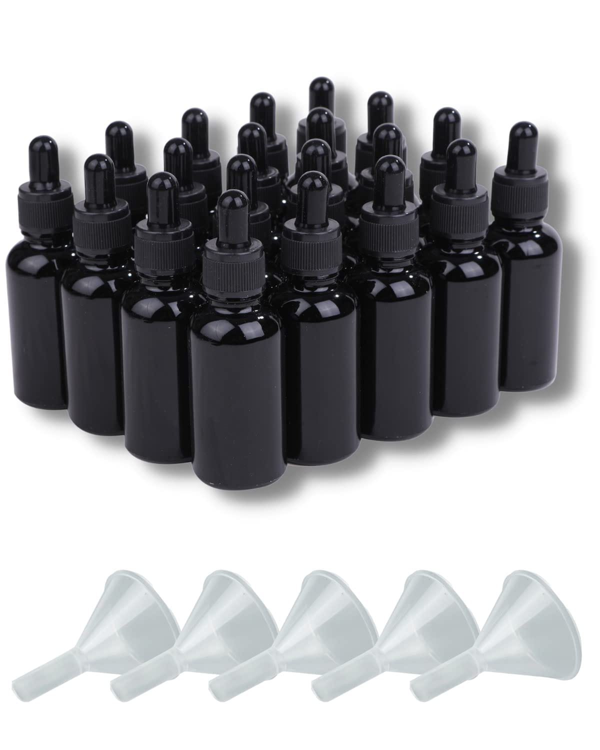 Chocople 遮光瓶 スポイト付き 精油 アロマオイル 詰め替え 保存用 ガラス製 ブラック 20本セット
