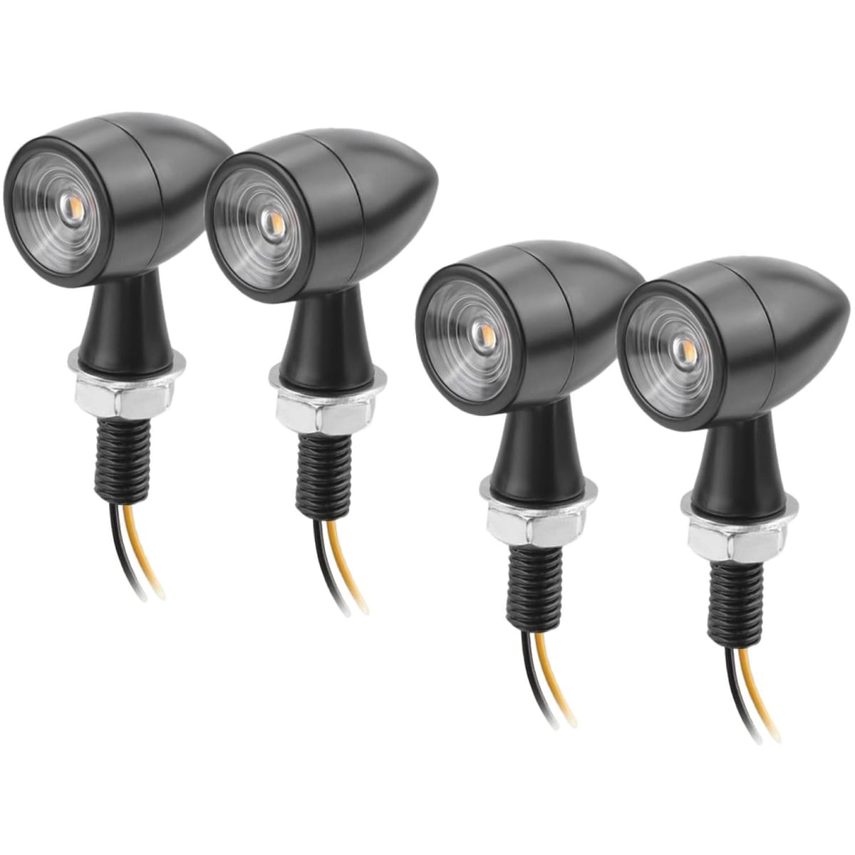 FJmark バイク ウインカー ミニ 極小 マイクロ 砲弾型 小型 ウィンカー 汎用 ミニタイプ 高輝度 防水 クリアレンズ 12V M8