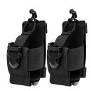 Akaaka ラジオポーチ ランニング インカム サバゲー バッグ 小型 無線機ホルダー トランシーバーケース 登山 軽量 コンパクト 2個セット ブラック