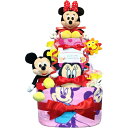 KanonBabys おむつケーキ 女の子 ミニー 出産祝い 3段 Sサイズ Mサイズ 4102(4)