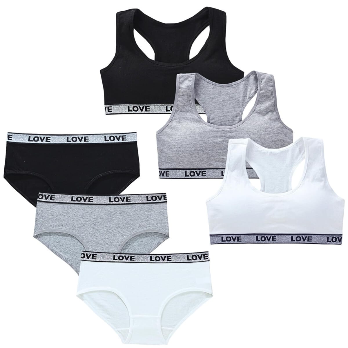 [FARFADET] ハーフトップ ブラ ショーツ ボクサーパンツ ガールズ ブラジャー ジュニア 上下 セット 中..