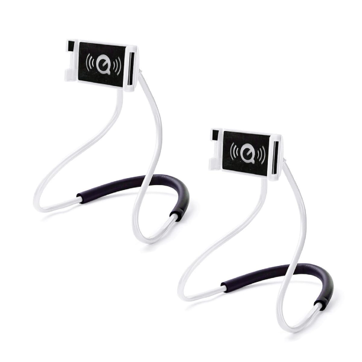 CAWKAY 首掛け式 スマホホルダー 2個セット スマホ首掛け 携帯 スマホ スタンド ハンズフリー 寝ながら 自撮り 配信 多機能