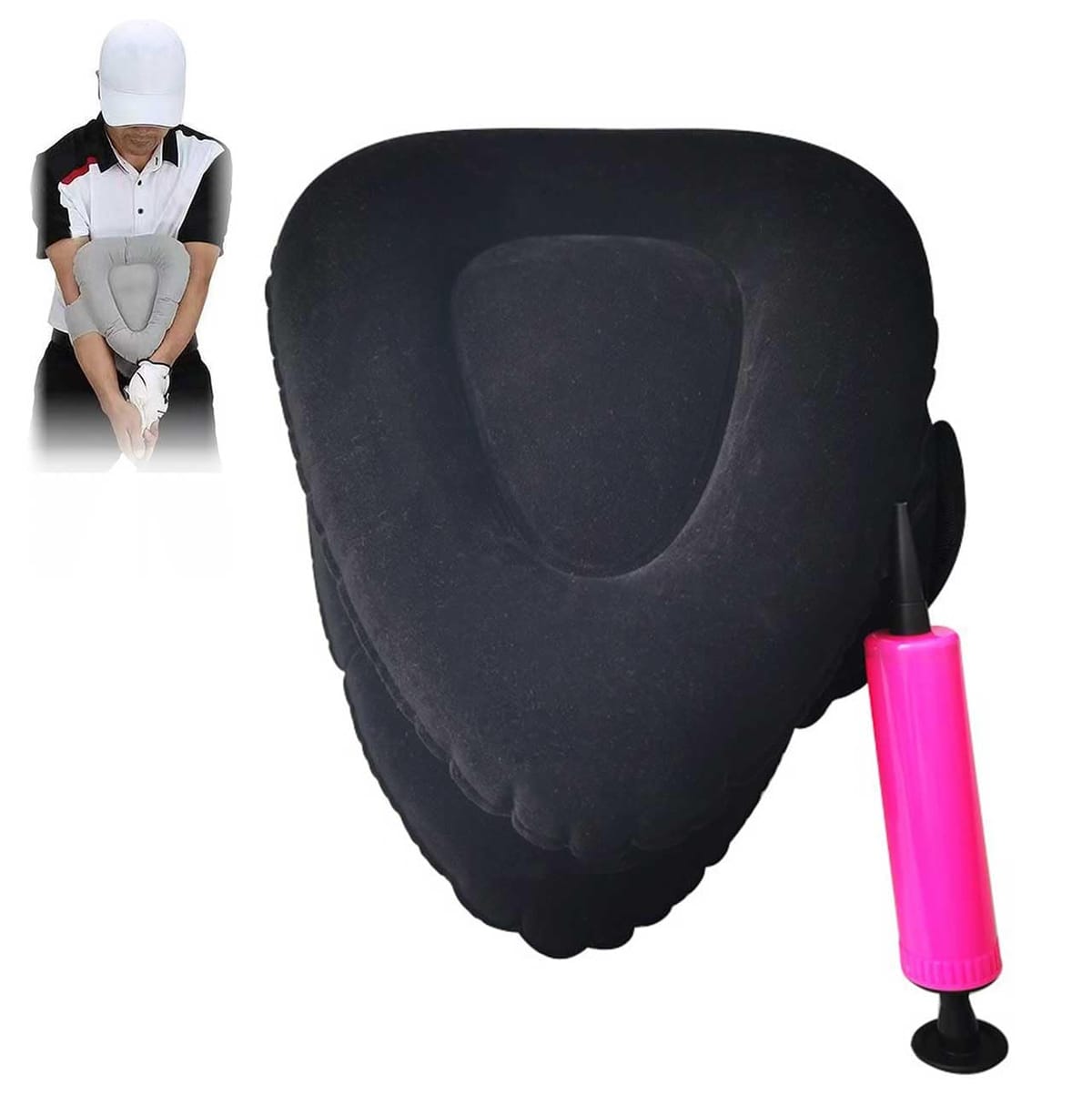 ViviCora ViviCora ゴルフ 練習 器具 素振り 三角 スイング トレーナー フォーム 補正 矯正 空気入れセット