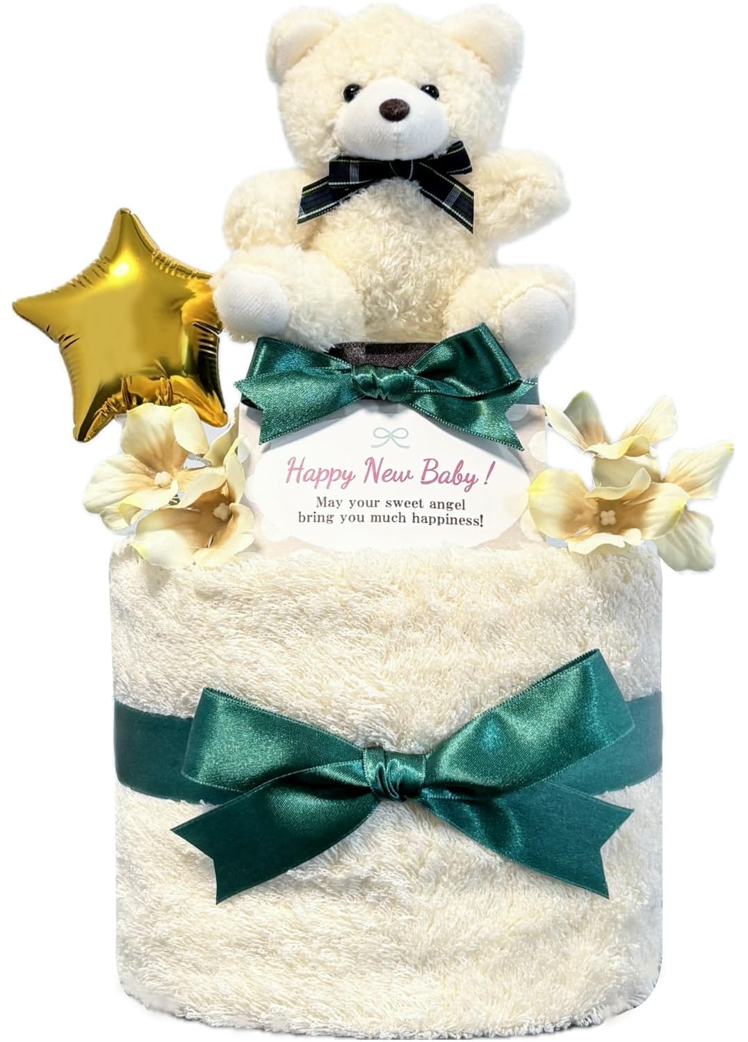 KanonBabys おむつケーキ 男の子 女の子 オーガニック 出産祝い 2段 Sサイズ Mサイズ con7051