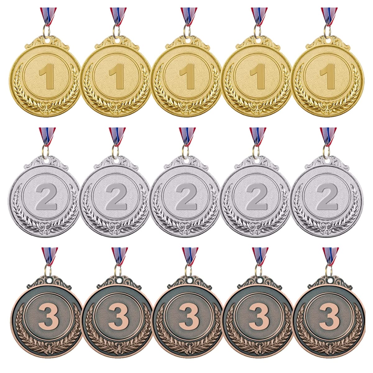 NOELAMOUR 金メダル 銀メダル 銅メダル 金銀銅 メダル 5cm 15枚 表彰式 ご褒美 運動会 スポーツ 大会