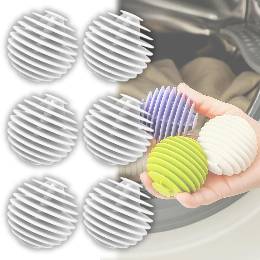 I'm so happy ランドリーボール ほこり取り 洗濯ボール ドラム式 洗濯機 乾燥機対応 絡まない 6個セッ..