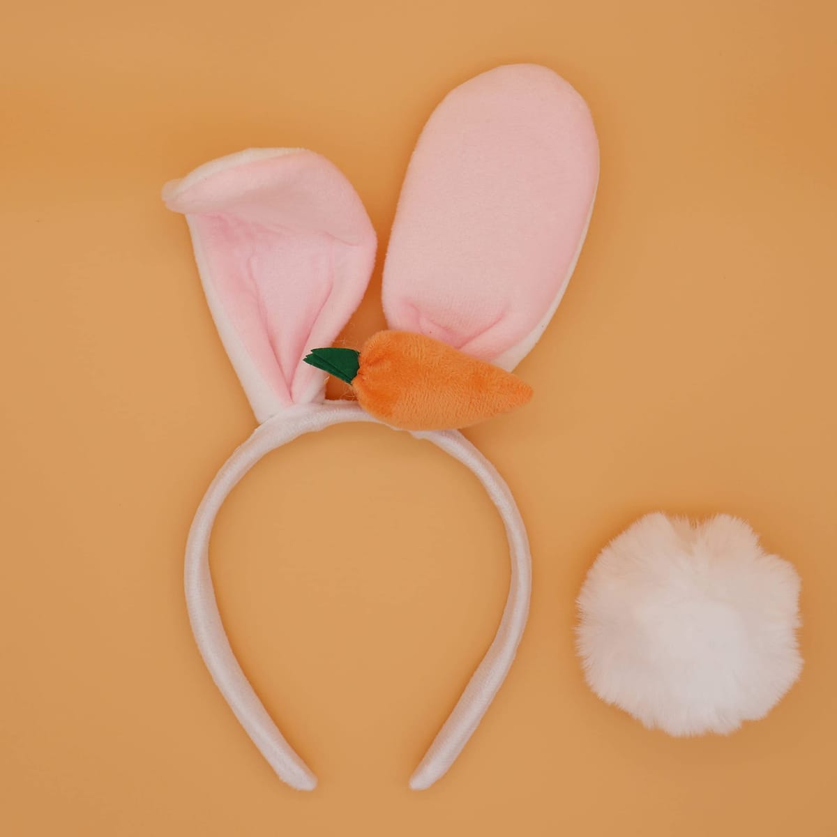 LioPan うさぎ耳 尻尾 カチューシャ コスプレ かぶりもの 変装 ハロウィン イースター うさぎ年 年賀状 ヘアアクセサリー にんじん