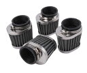 Z1000MK2 アルミ オーバル パワーフィルター 50mm 4個セット メッシュ エアクリーナー パワーアップ フィルター バイク 汎用 メンテナンス パーツ