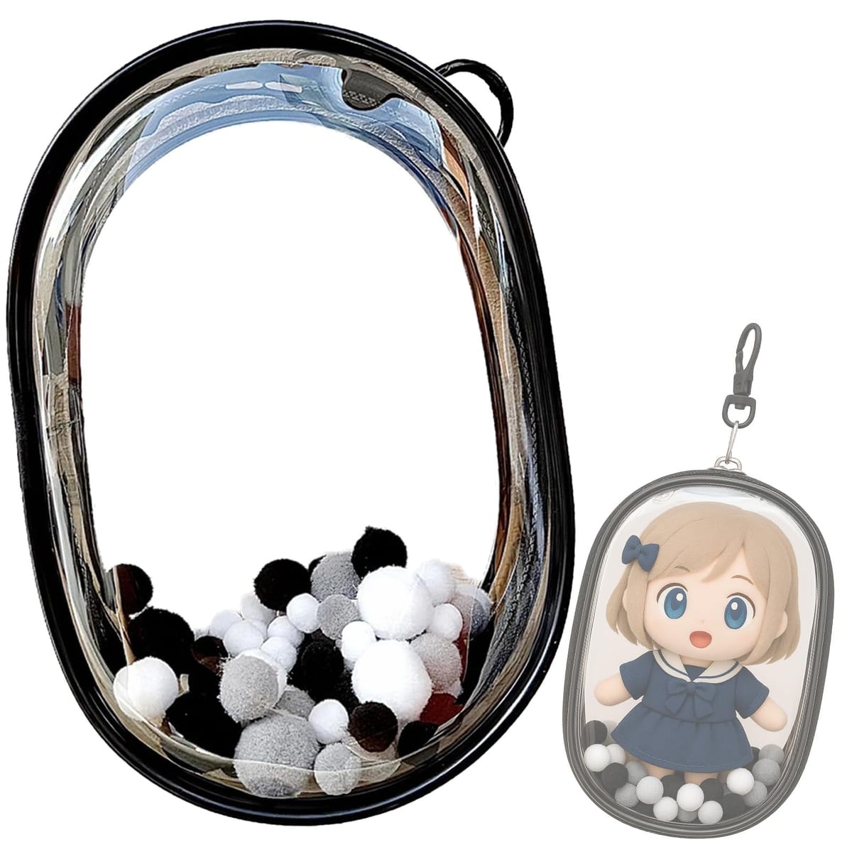 Alpha Depot 推し活 痛バッグ 透明 ぬいぐるみポーチ 20cm対応 クリア 見せバッグ 収納ポーチ キーホル..