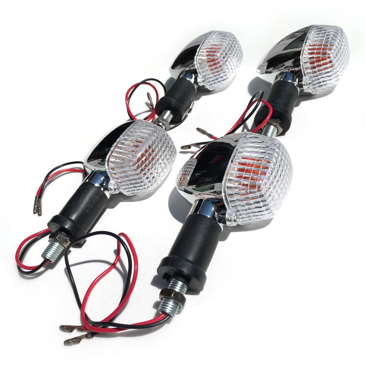 Archnote バイク ウインカー 汎用 カワサキ リア フロント ウィンカー ランプ 12v メッキ クリア アンバー 4個 セット エストレヤ バリオス