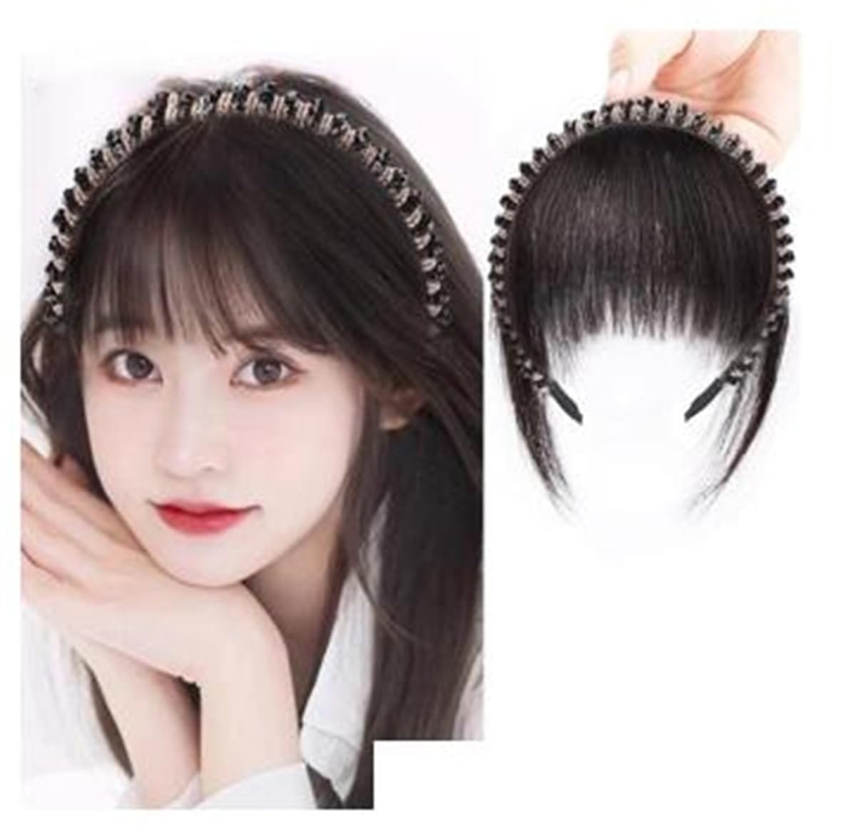 ヘアバンド付き ウィッグ エクステ 三つ編み アレンジ 髪 自然 装着簡単 ワンタッチ ショート ストレート サラサラ ダンス イベント コスプレ 取付簡単 エクステンション かつら