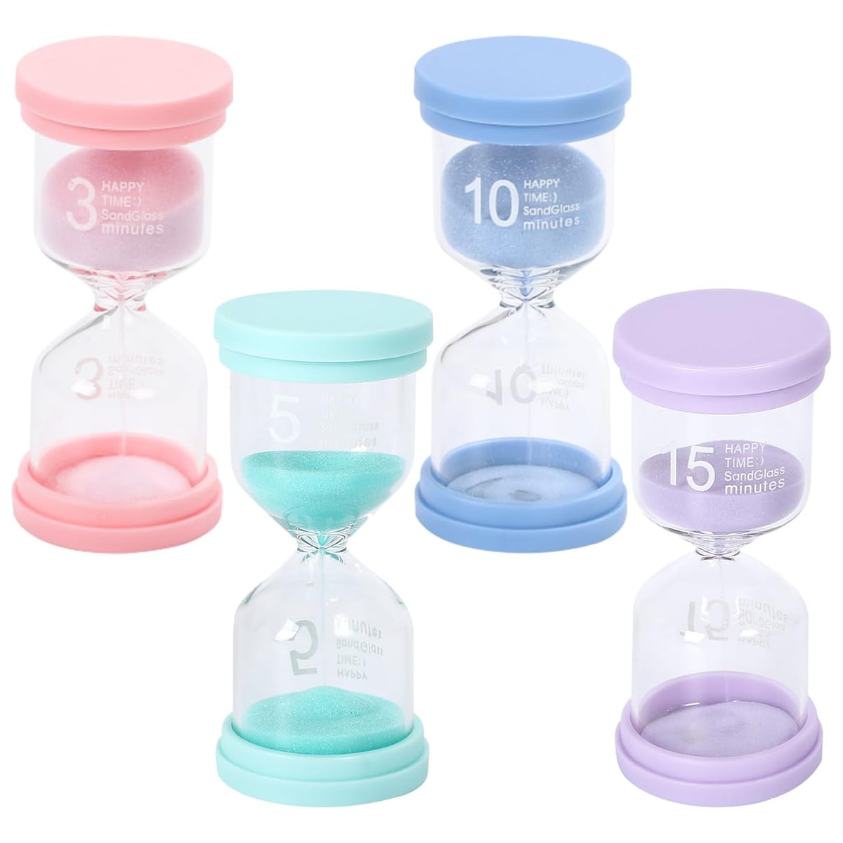 [cocoriko] 砂時計 セット カラフル マカロン 3分 5分 10分 15分 30分 インテリア 料理 ゲーム 教室 サウナ お風呂 ヨガ 子供 知育 かわいい おしゃれ 割れない