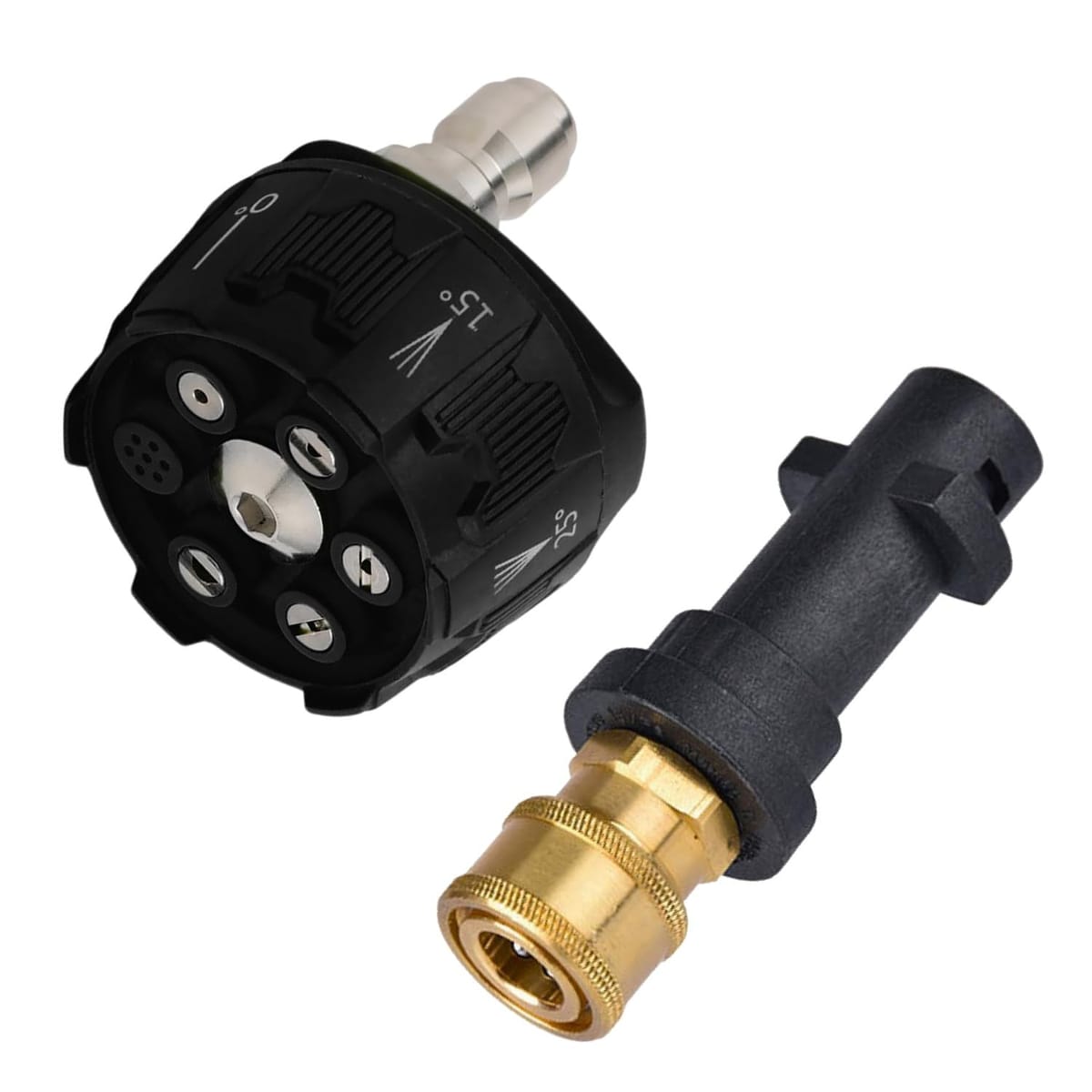 Krovat 高圧洗浄機 マルチスプレー 6段階 ノズル 1/4クイックカプラ ワンタッチ 手元 回転 切替 真鍮