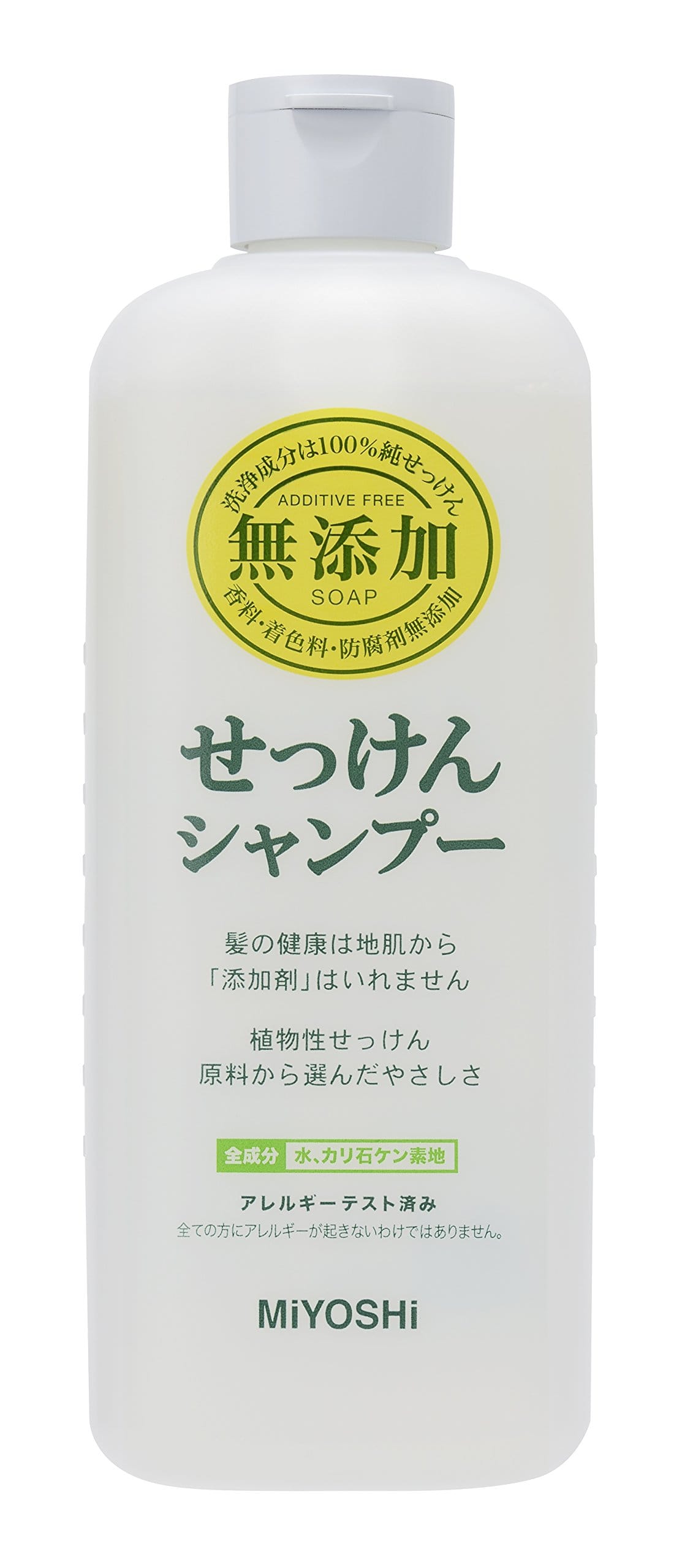 地肌のケアを第一に考えてつくられた、無添加の植物性石けんシャンプー。原産国 : 日本内容量 : 350ml商品サイズ (幅X奥行X高さ) : 64*180*49(mm)ブラント名: ミヨシ石鹸