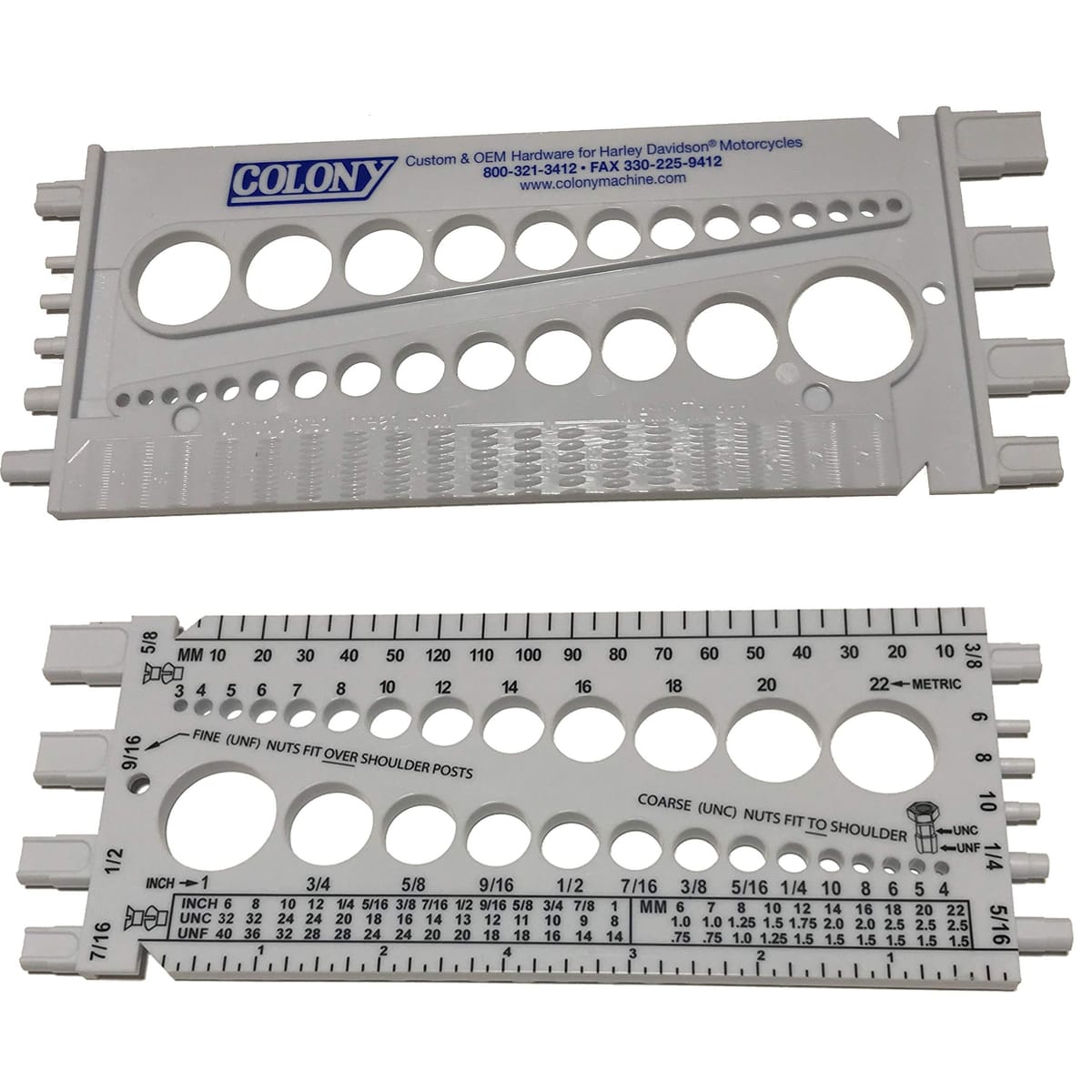 Colony コロニー ボルト ネジ コンプリート ピッチゲージ インチ ミリ 測定工具 作業効率アップ ハーレー 外車 横22cm 縦8.5cm 厚さ0.6cm