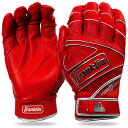 (Adult Small, Chrome Red) - Franklin Sports MLB Powerstrap Baseball Batting Glov...