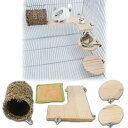 【お気に入り空間をDIY!】 簡単設置 天然木で作られた 小動物 ステップ ステージ ハンモック monicori