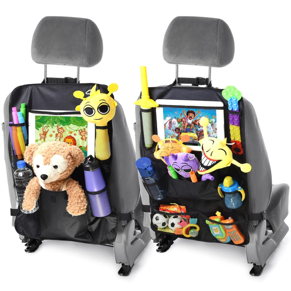 【 計16ポケット！ 】 車内の整理整頓に重宝するシートバックポケット2枚セットでお届けいたします！ 計16ポケットの抜群の収納力です。