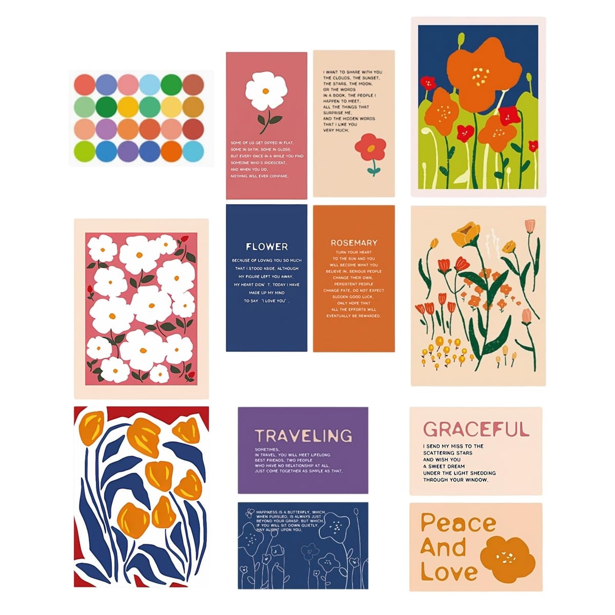 ドナリー ポストカード アートポスター 12枚セット 厚紙 北欧 韓国 海外 インテリア 雑貨 おしゃれ ミニポスター メッセージカード