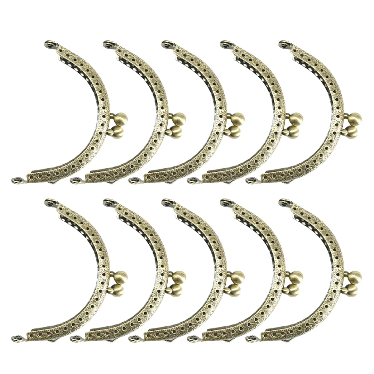 ideamall がま口 金具 DIY 口金 半円 アーチ形 アンティーク ゴールド 10個セット