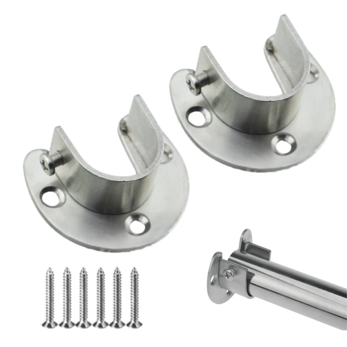 HAPPY SUGAR フランジソケット 物干し 竿受け 物干しフック ロッド ポール ホルダー 暖簾受け かもいフ..