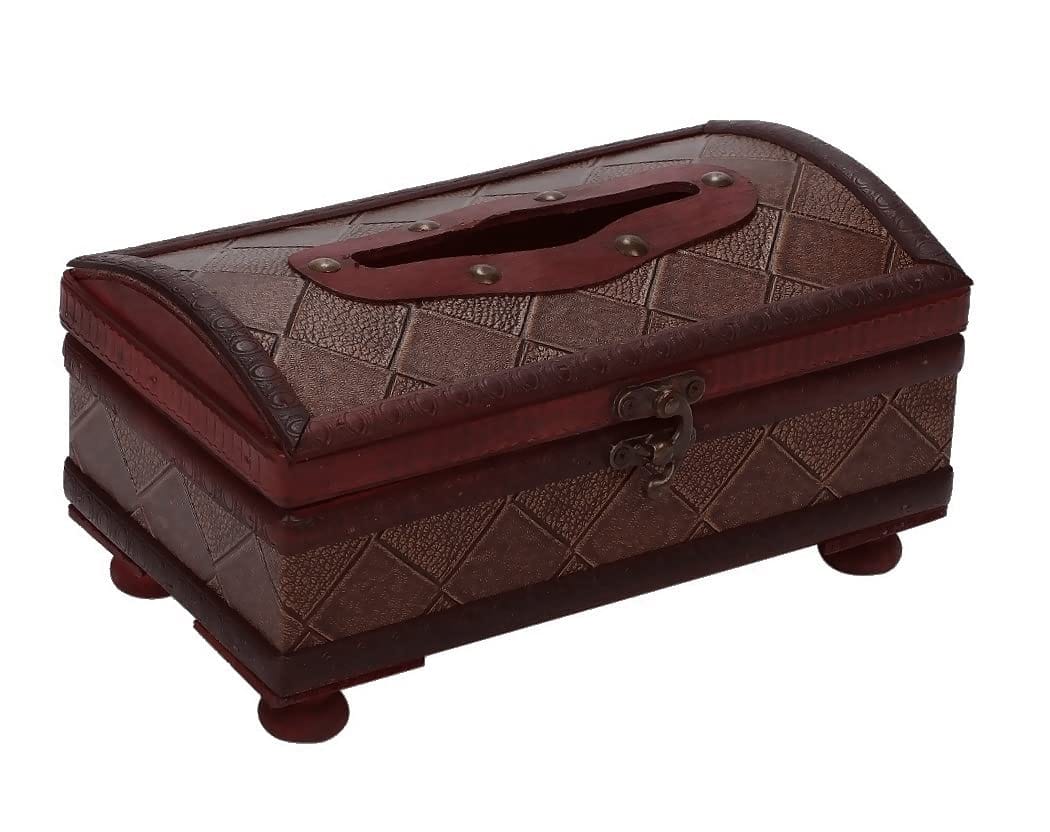 r_planning アンティーク調 木製 ティッシュ ボックス エンボス 格子 レトロ ビンテージ