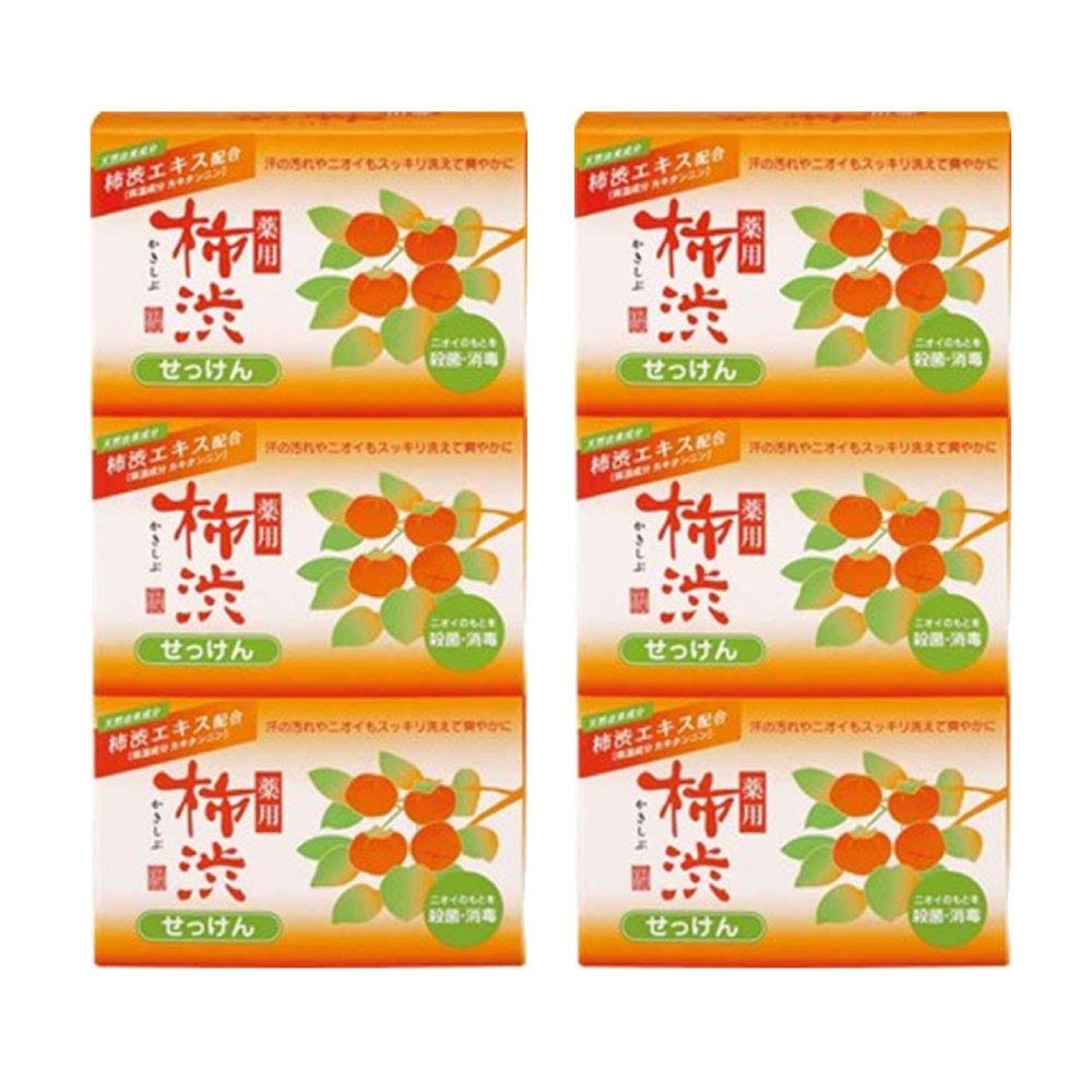 熊野油脂株式会社 薬用 柿渋 石けん 100g 3個入り×2セット 合計6個 柿渋エキス かきしぶ 柿渋石鹸 柿渋石けん 保湿 医薬部外品